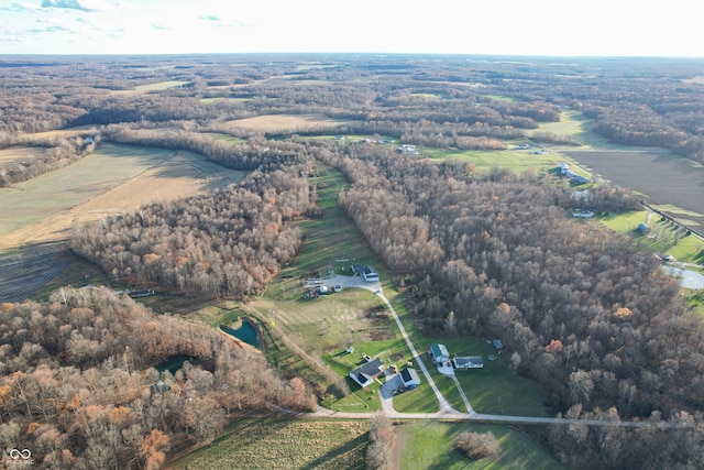 aerial view featuring a rural view