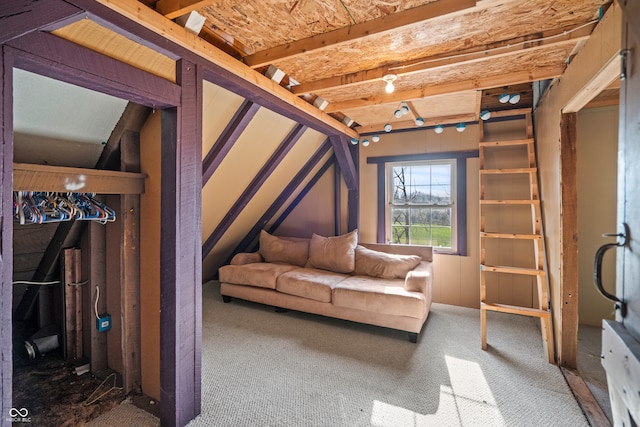 unfurnished living room with stairway