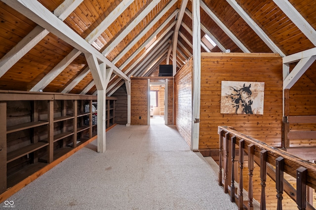 view of unfinished attic