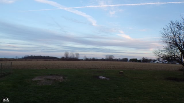 view of yard with a rural view