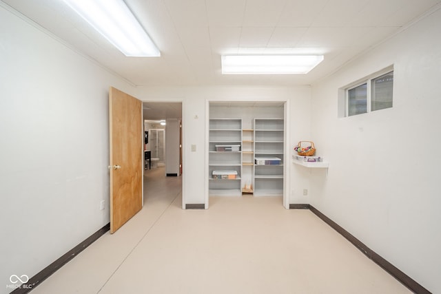 interior space with ornamental molding