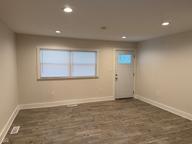 entrance foyer with dark wood-type flooring