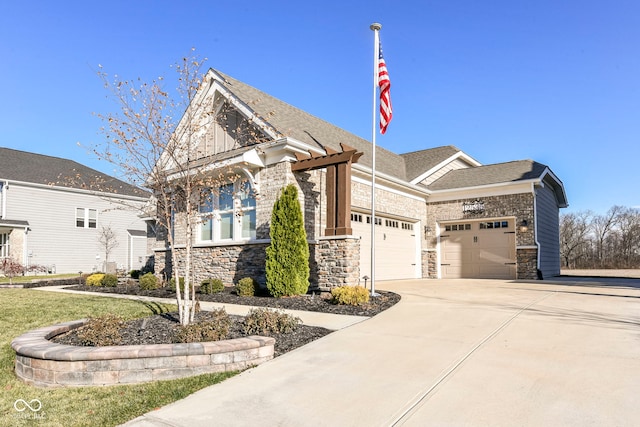 view of front of house with a garage