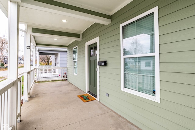 view of patio / terrace featuring covered porch