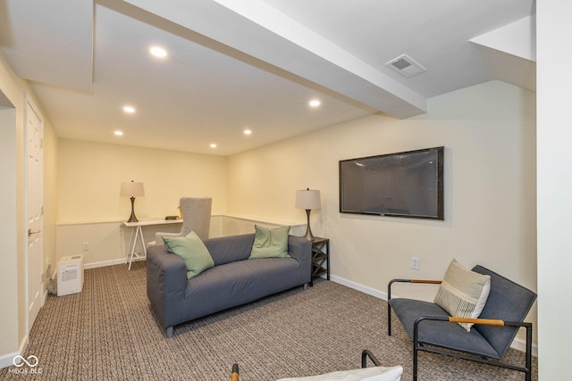 living room featuring carpet flooring