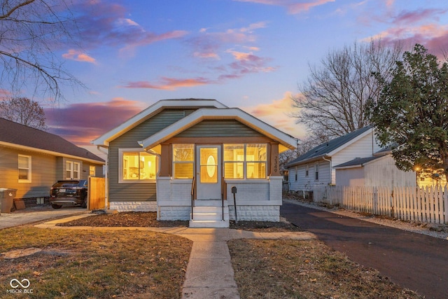 view of bungalow