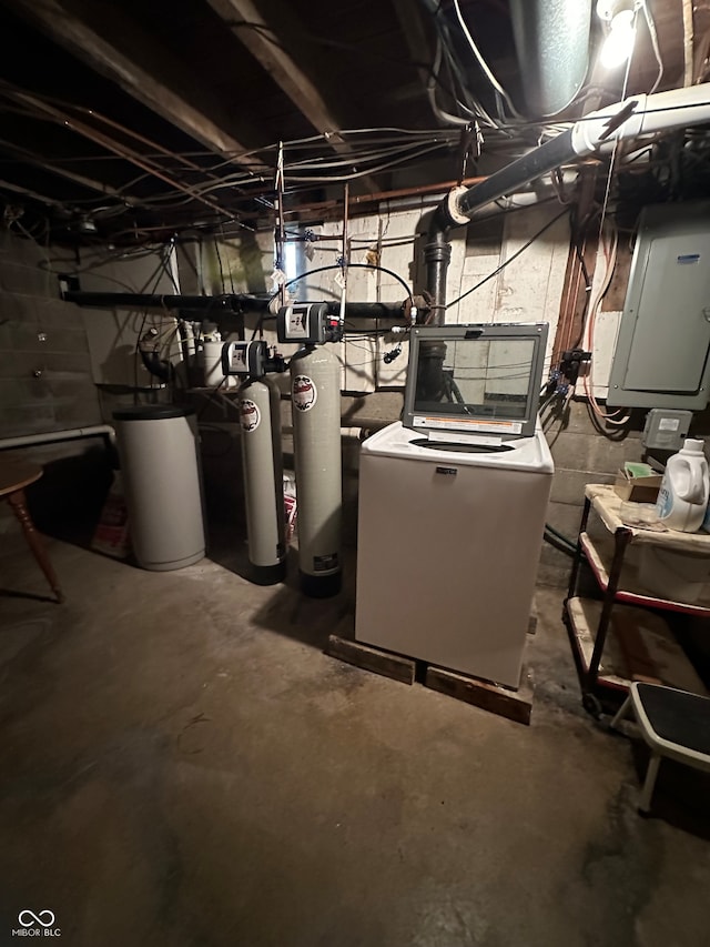 utility room featuring washer / dryer and electric panel