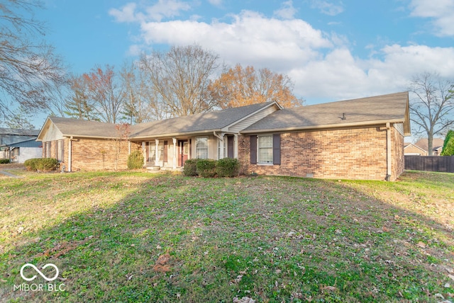 ranch-style house with a front yard