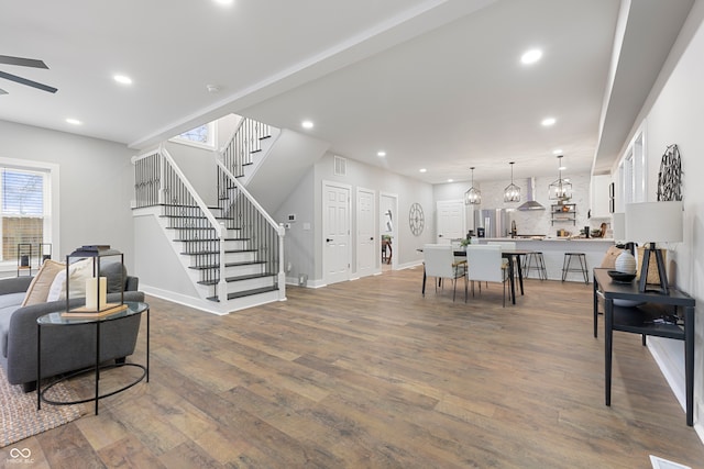 living room featuring hardwood / wood-style flooring