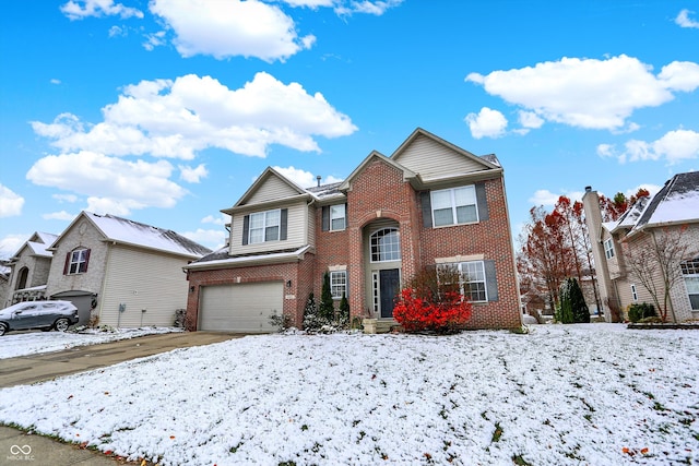 view of front property with a garage