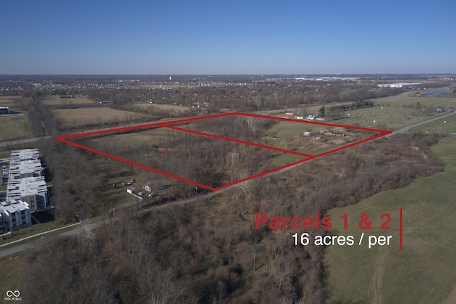 2750 N County Road 1000 E, Indianapolis, IN 46234 - overview of rural landscape with property boundaries highlighted