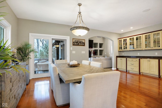 dining area featuring light hardwood / wood-style flooring