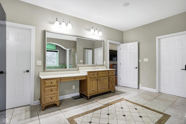 bathroom featuring tile patterned floors and vanity