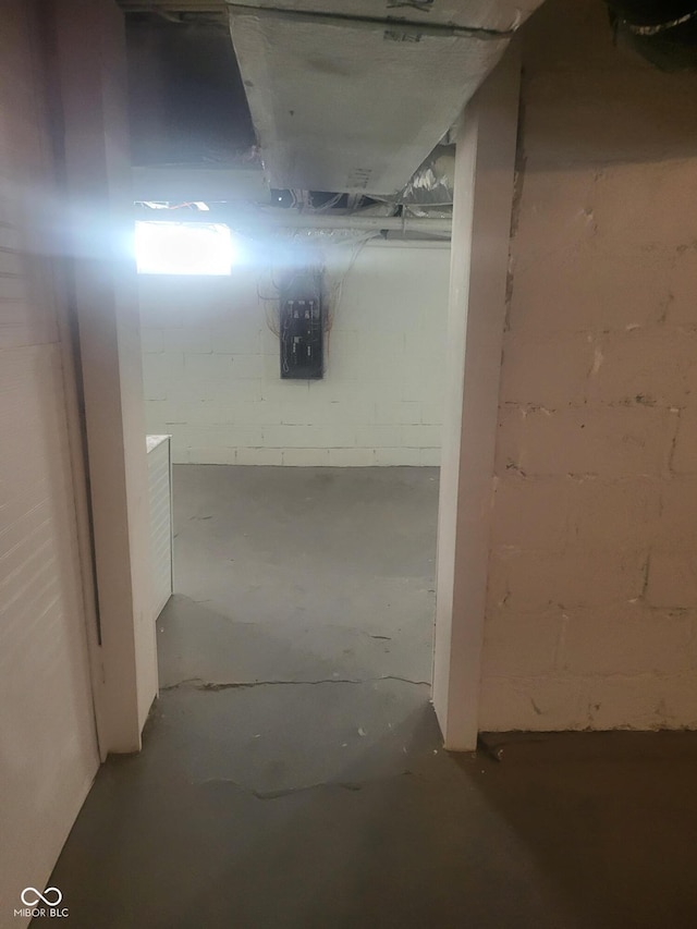 1826 N Dexter St, Indianapolis, IN 46202 - unfinished basement featuring concrete block wall