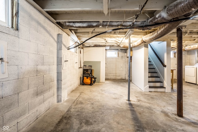 basement with washer / dryer