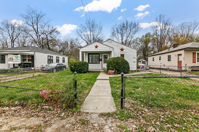 view of front of home with a front yard