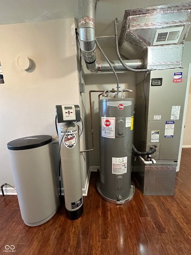 utility room with water heater