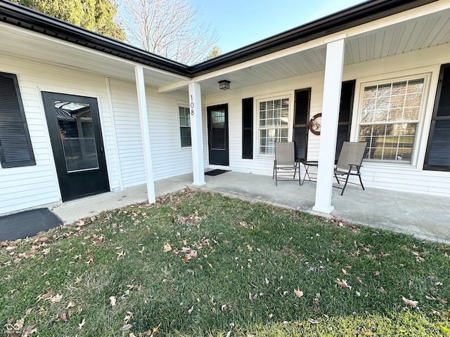 view of patio featuring covered porch