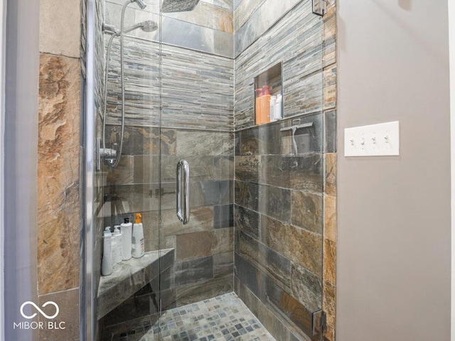 bathroom featuring walk in shower