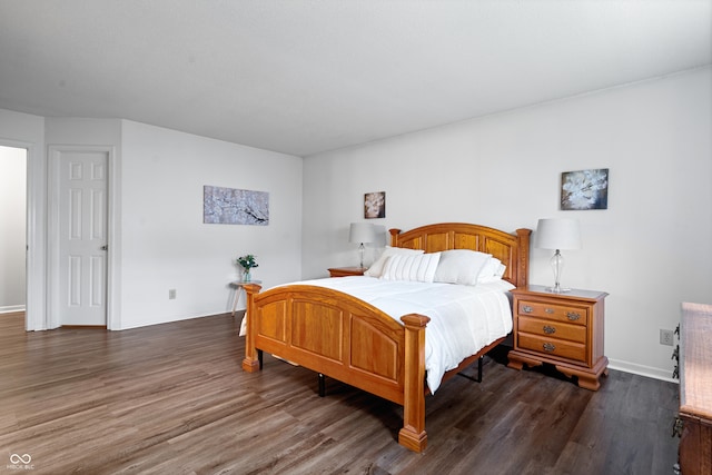 bedroom featuring dark wood-type flooring