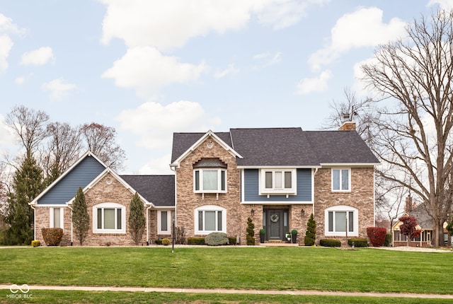 view of front facade with a front yard