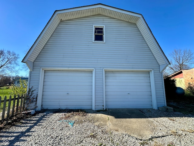 view of garage