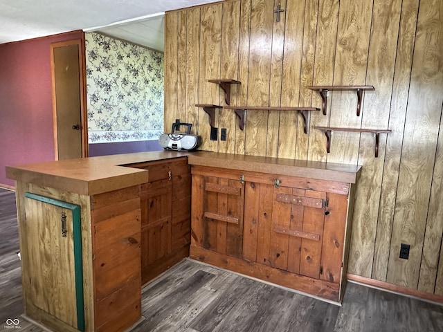 8418 S State Road 39, Clayton, IN 46118 - bar area with dark wood finished floors and wooden walls