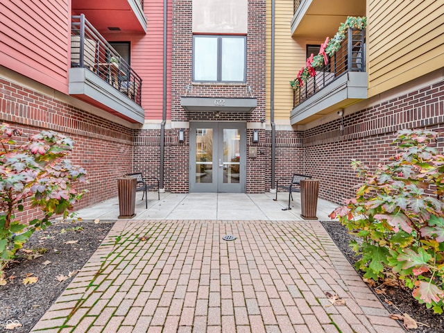 view of patio / terrace featuring french doors