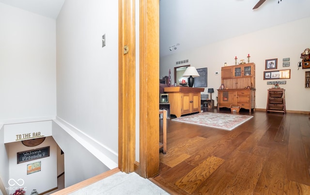 interior space with hardwood / wood-style floors