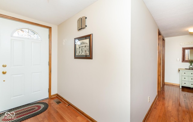 entryway with light wood-type flooring