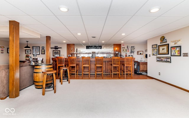 bar featuring carpet floors