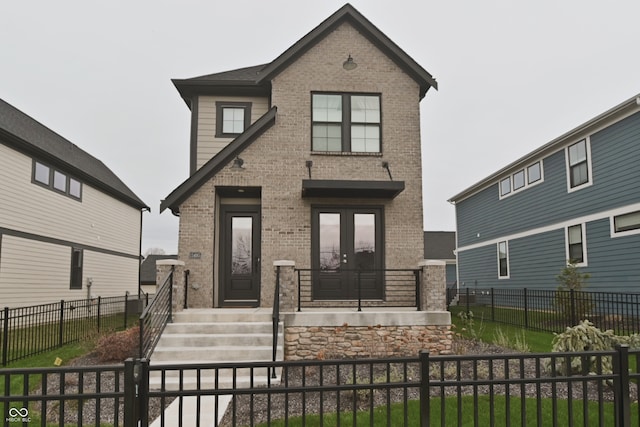 view of front of house with french doors