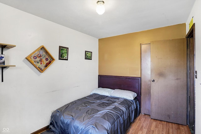 bedroom featuring light hardwood / wood-style floors