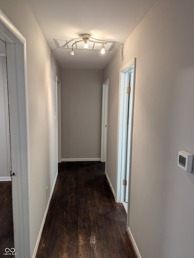 hall featuring dark hardwood / wood-style flooring