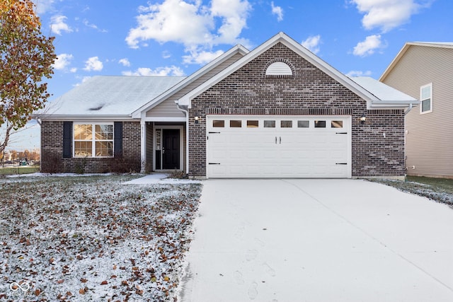 view of front facade with a garage