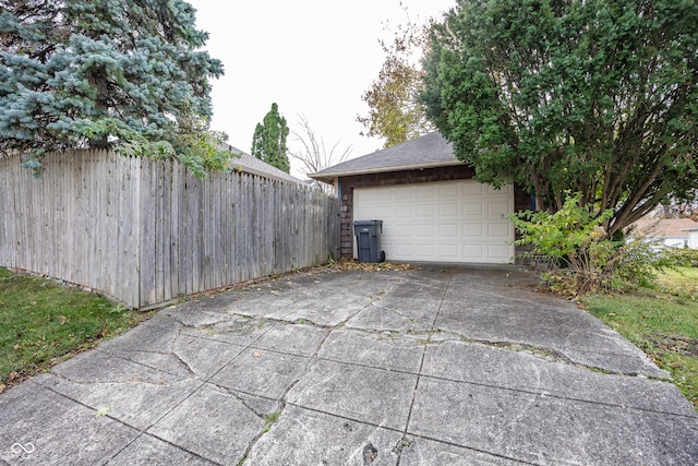 view of garage