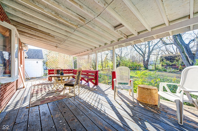 view of wooden deck