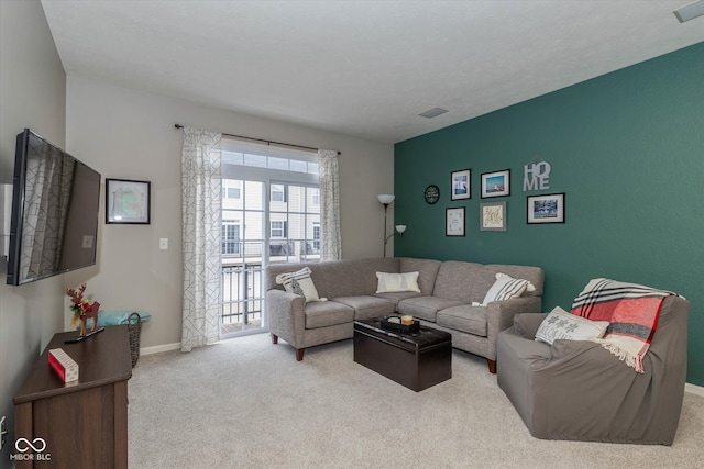 view of carpeted living room