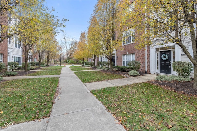 view of home's community with a lawn