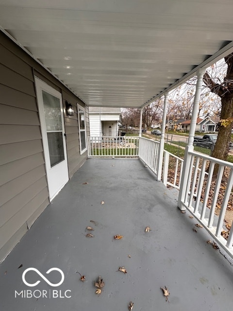 view of patio featuring a porch