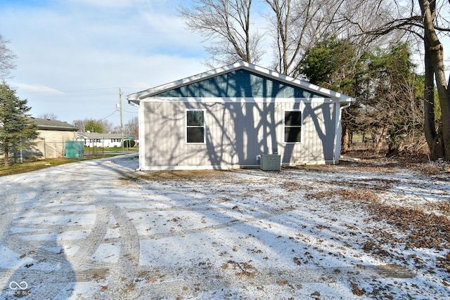 exterior space featuring central AC unit