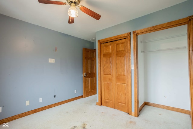 1510 S Greensboro Pike, New Castle, IN 47362 - unfurnished bedroom featuring ceiling fan and light colored carpet