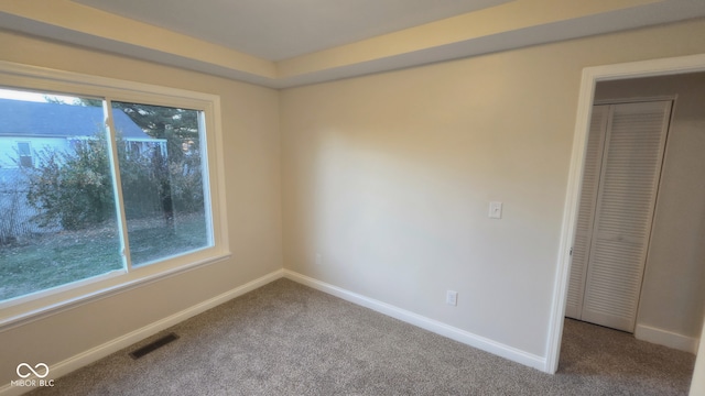 view of carpeted spare room