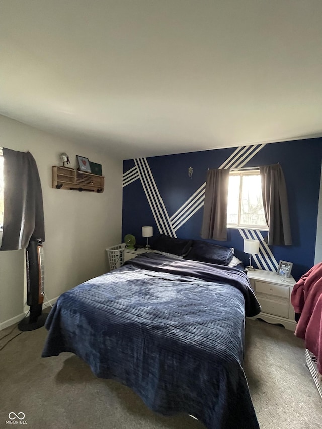 bedroom with carpet