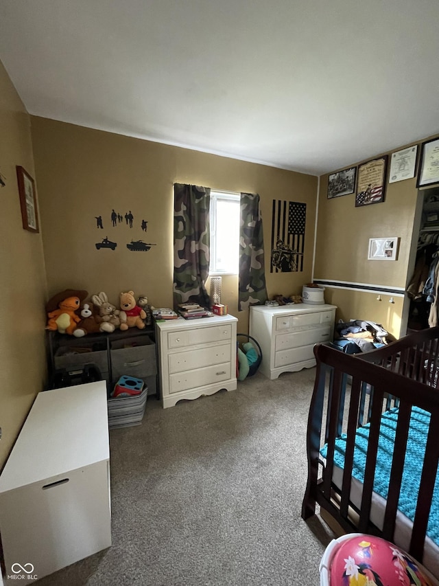 bedroom featuring carpet