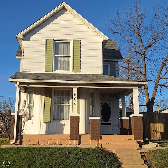 view of front of property featuring a porch