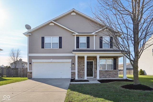 3796 Indigo Blue Blvd, Whitestown, IN 46075 - view of property featuring a garage and a front lawn