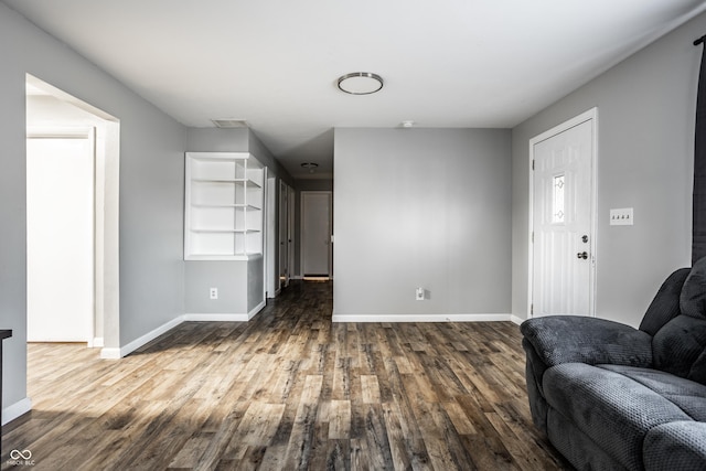 living room with wood-type flooring