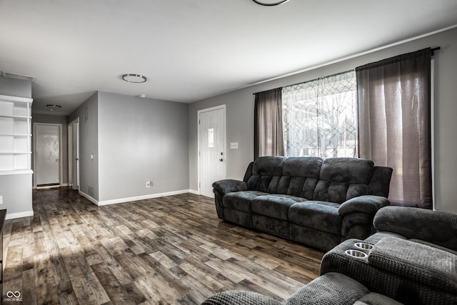 living room featuring hardwood / wood-style flooring