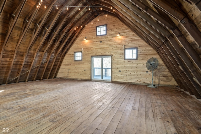 view of unfinished attic